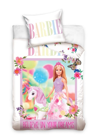 Carbotex, Barbie, Komplet pościeli do łóżeczka, 100x135 cm Carbotex