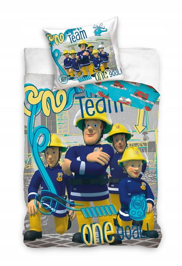 Carbotex, Komplet pościeli bawełnainej 160x200cm, Strażak Sam, Fireman Sam Carbotex