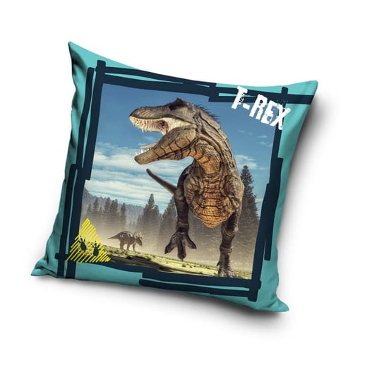 Carbotex, Poszewka na poduszkę jasiek, Dinozaur T-Rex, 40x40 cm Carbotex
