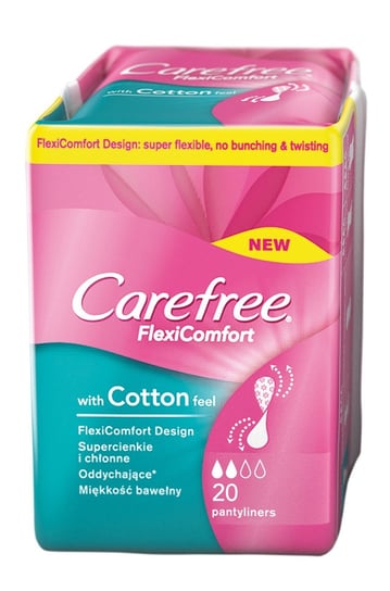 Carefree, Flexi Comfort Cotton Feel, wkładki higieniczne, 20 szt. Carefree