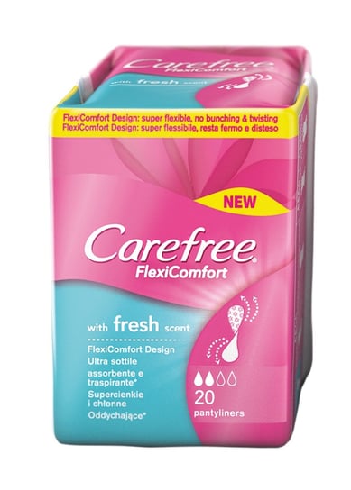 Carefree, Flexi Comfort Fresh Scent, wkładki higieniczne, 20 szt. Carefree