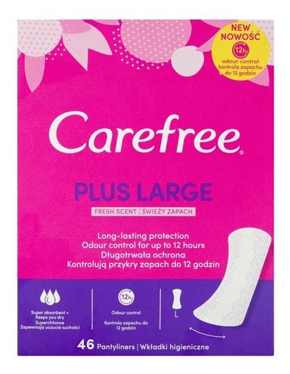 Carefree, Plus Large, wkładki higieniczne, 46 szt. Carefree