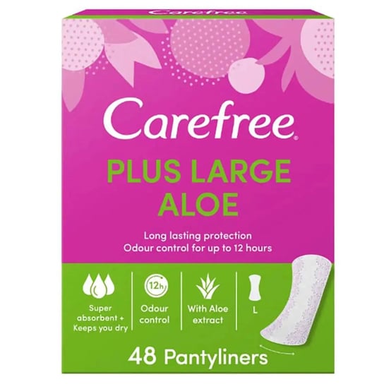 Carefree Plus Large, Wkładki higieniczne, Aloe Vera Scent, 48szt. Carefree