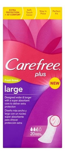 Carefree, Plus Large, wkładki higieniczne Fresh Scent, 20 sztuk Carefree