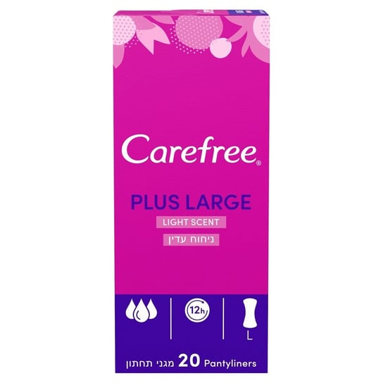Carefree, Plus Large, wkładki higieniczne Light Scent, 20szt. Carefree