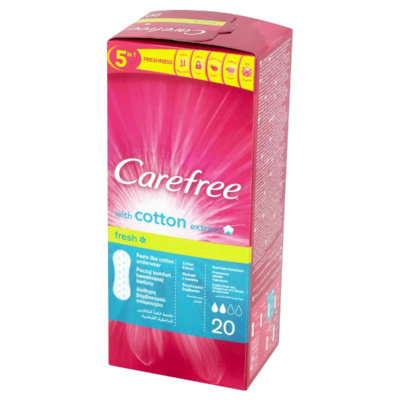 Carefree, wkładki higieniczne Cotton Extract Fresh, 20 szt. Carefree