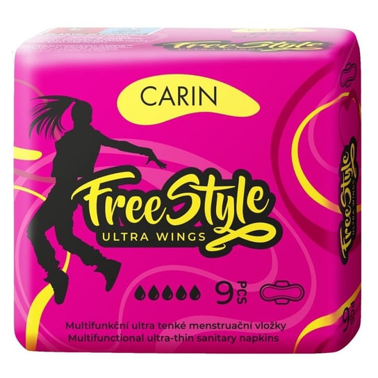 Carin, Freestyle Ultra Wings, Podpaski higieniczne, 9 szt. Carin