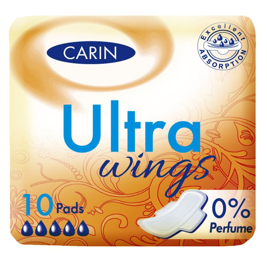 Carin, Ultra Wings, Podpaski higieniczne, 10 szt. Carin