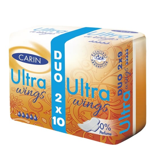 Carin, Ultra Wings, Podpaski higieniczne duo pack, 2x10 szt. Carin