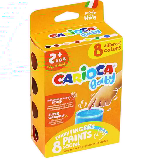 Carioca, Farba Do Malowania Palcami, Tempera, 8 Kolorów Carioca