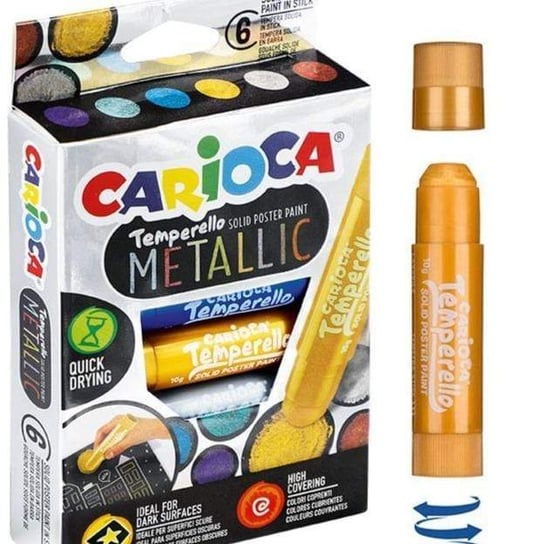 Carioca Farby w sztyfcie Temperello metaliczne 6 kolorów Carioca