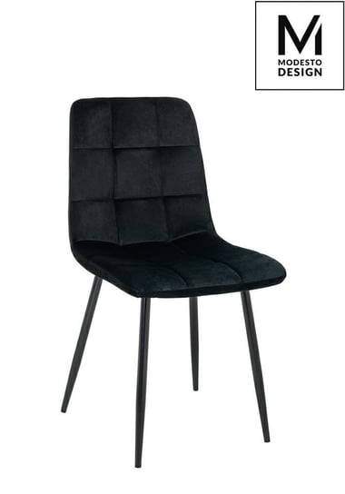 CARLO krzesło tapicerowane welurem czarne Modesto Design
