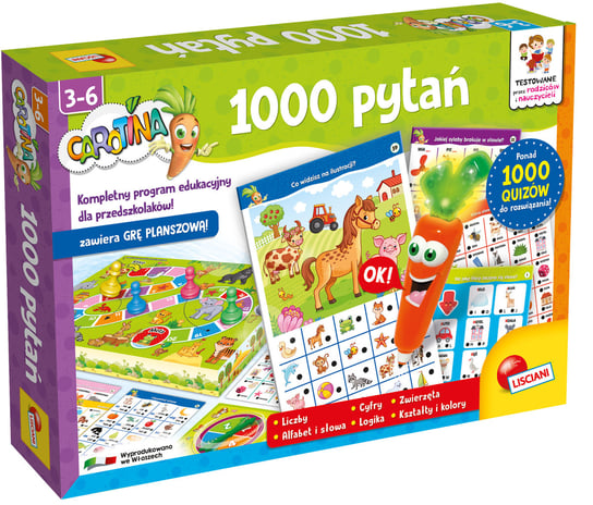 Carotina 1000 Pytań, gra edukacyjna, Lisciani Lisciani