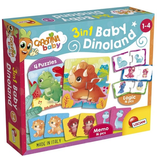 Carotina baby Dinoland gra edukacyjna Lisciani 3in1, 92529 Lisciani