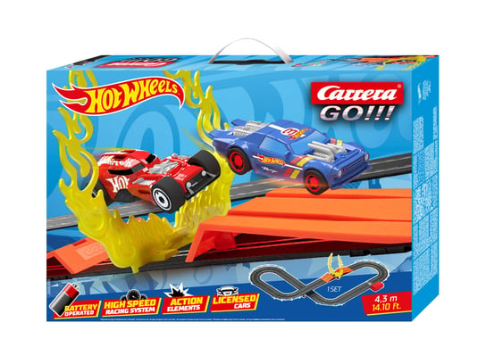 Carrera Go!!! Tor na baterie, Hot Wheels 4,3m + skocznia Carrera