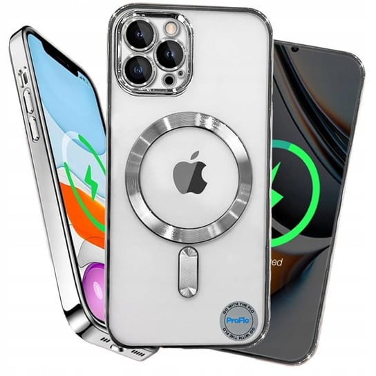 Case do Iphone 15 Pro Srebrne do Magsafe Srebrny Ochrona Aparatu Etui Inna marka