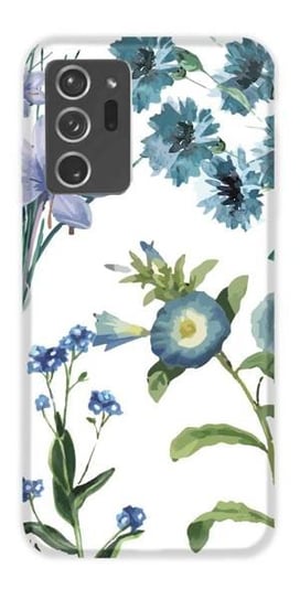 CaseGadget ETUI NADRUK NIEBIESKIE KWIATY NA BIAŁYM SAMSUNG GALAXY NOTE 20 CaseGadget