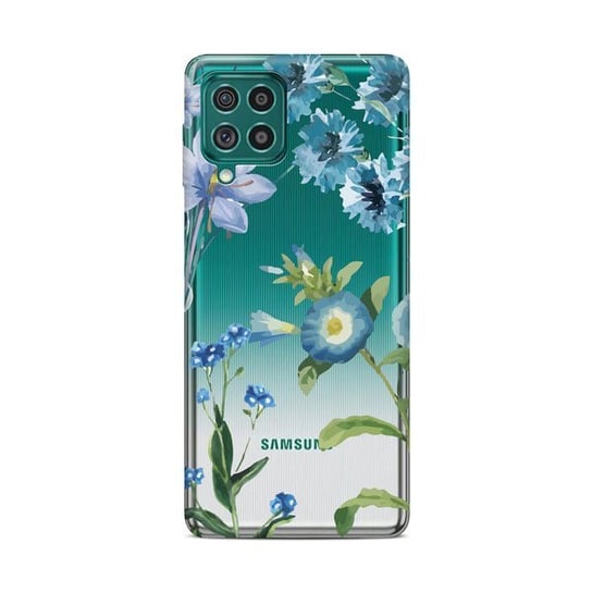 CaseGadget ETUI NADRUK NIEBIESKIE KWIATY SAMSUNG GALAXY F62 / M62 CaseGadget