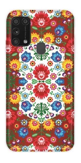 CaseGadget ETUI NADRUK SŁOWIAŃSKIE KWIATY NA CZERWONYM SAMSUNG GALAXY M31 CaseGadget