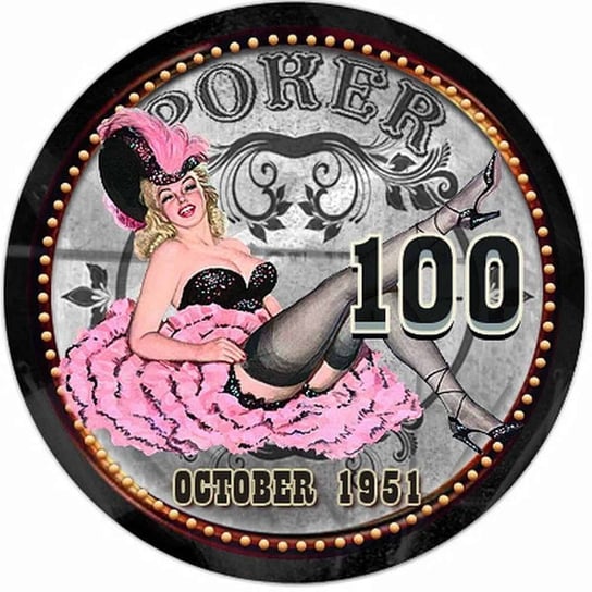 Cash Game, żeton pokerowy, October 1951, nominał 100 Inna marka