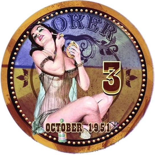 Cash Game, żeton pokerowy, October 1951, nominał 3 Inna marka