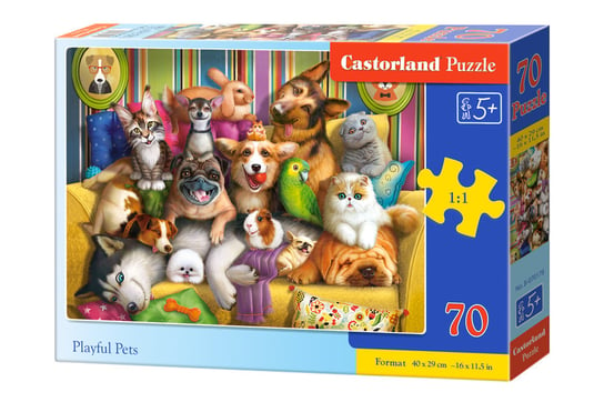 Castor, Puzzle Zabawne zwierzęta domowe B-070176, 70 el. Castorland