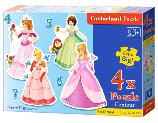Castorland, puzzle, Disney, Pretty Princesses, 4/5/6/7 el. Castorland