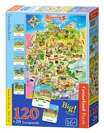 Castorland, puzzle, edukacyjna mapa Niemiec, 120 el. Castorland