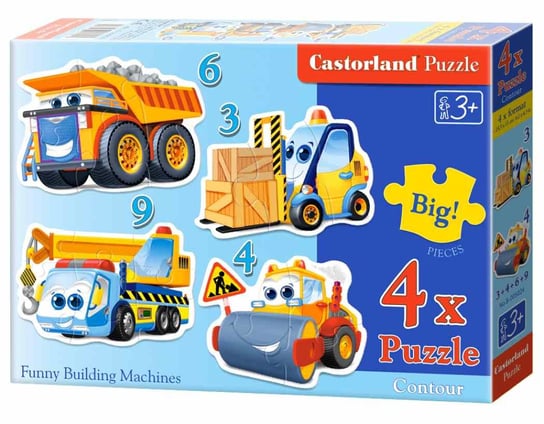Castorland, puzzle,  Funny Building Machines, 3/4/6/9 el. Castorland