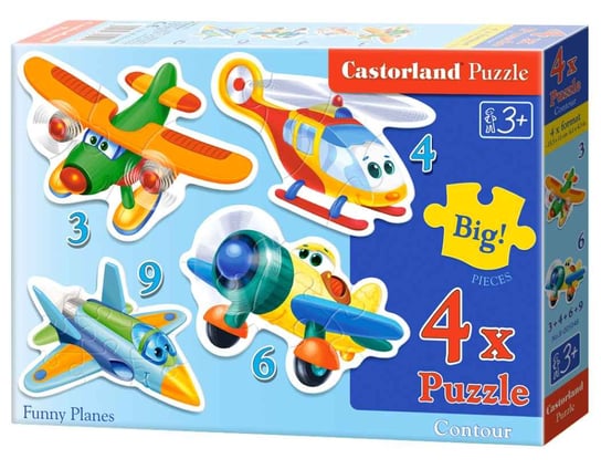 Castorland, puzzle,  Funny Planes, 3/4/6/9 el. Castorland