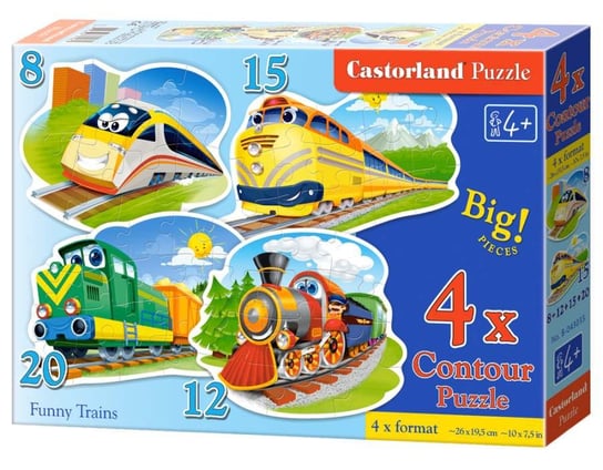 Castorland, puzzle, Funny Trains, 8/12/15/20 el. Castorland