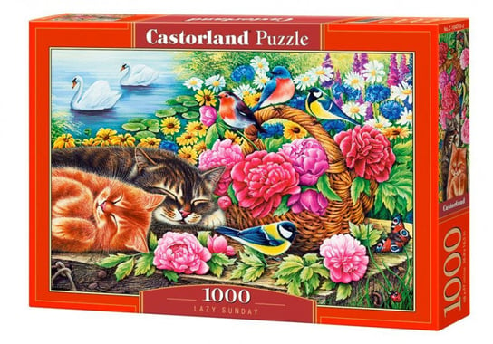 Castorland, puzzle, Koty w kwiatach leniwa niedziela, 1000 el. Castorland