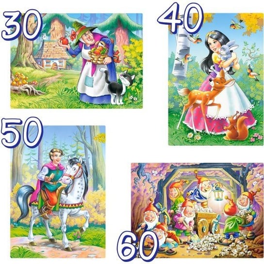 Castorland, puzzle, Królewna Śnieżka, 30/40/50/60 el. Castorland