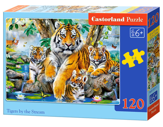 Castorland, puzzle, Tigers by the Stream, 120 el. Castorland