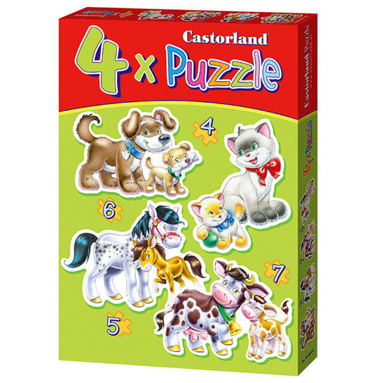 Castorland, puzzle, Zwierzęta z dziećmi, 4/5/6/7 el. Castorland