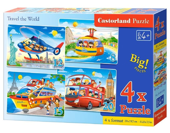 Castorland, Travel the World, puzzle tradycyjne 4w1 Castorland