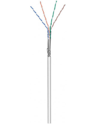 CAT 5e kabel sieciowy, SF/UTP, Szary - Długość kabla 100 m Goobay