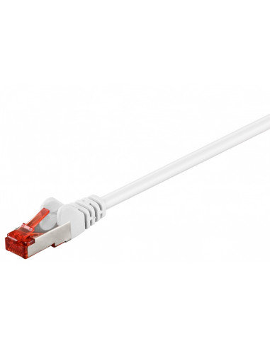 CAT 6 Kabel łączący, S/FTP (PiMF), biały - Długość kabla 0.25 m Goobay