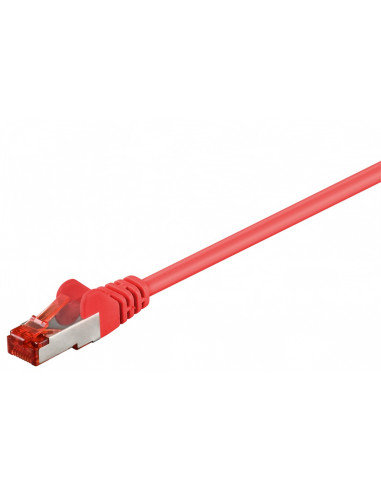 CAT 6 Kabel łączący, S/FTP (PiMF), Czerwony - Długość kabla 0.25 m Goobay
