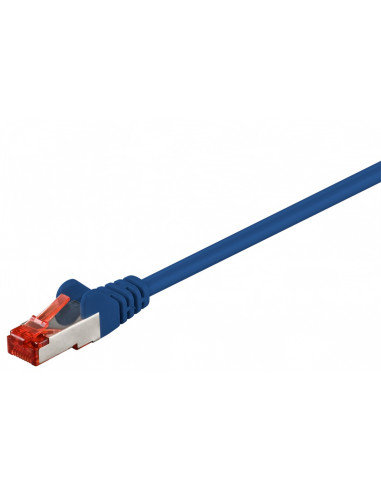 CAT 6 Kabel łączący, S/FTP (PiMF), Niebieski - Długość kabla 0.25 m Goobay