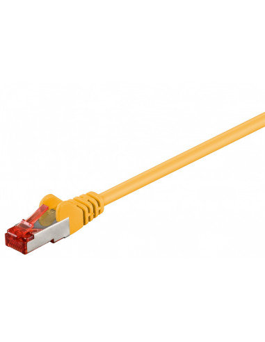 CAT 6 Kabel łączący, S/FTP (PiMF), Żółty - Długość kabla 0.25 m Goobay