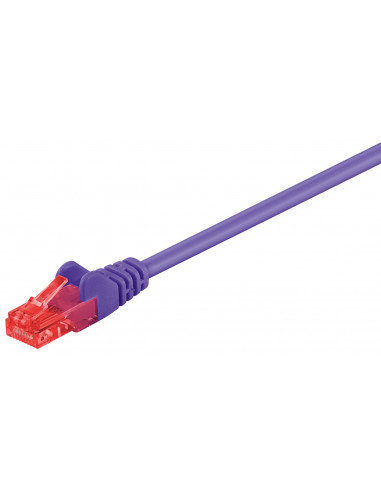 CAT 6Kabel łączący, U/UTP, Fioletowy - Długość kabla 1 m Goobay