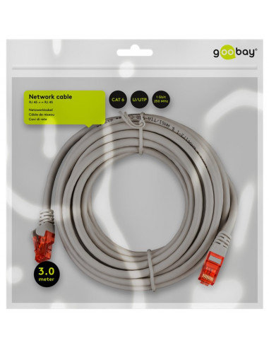 Cat 6Kabel Łączący, U/Utp, Szary - Długość Kabla 3 M Goobay