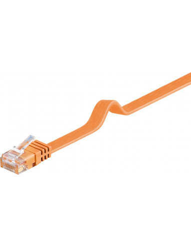 CAT 6Płaska Kabel połączeniowy,U/UTP, Pomarańczowy - Długość kabla 1 m Goobay