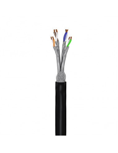 CAT 7 Kable sieciowe zewnętrznel, S/FTP (PiMF), czarny - Długość kabla 100 m Goobay