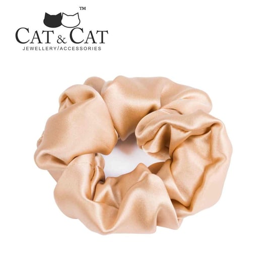 Cat&Cat, Jedwabna gumka do włosów beżowa, 1 szt. Cat&Cat