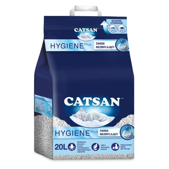Catsan Hygiene Plus Żwirek naturalny niezbrylający 20l Catsan