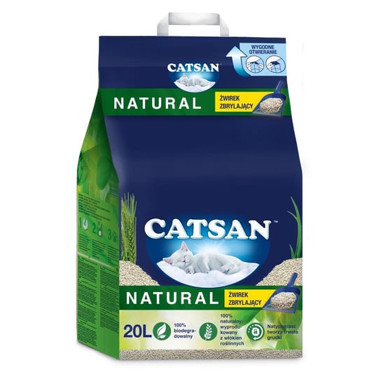 CATSAN Natural bentonitowy żwirek zbrylający dla kota 20 l Catsan
