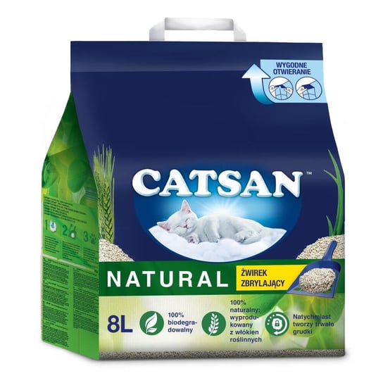 CATSAN Natural bentonitowy żwirek zbrylający dla kota 8 l Catsan