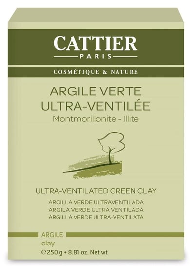 Cattier, glinka zielona w proszku do twarzy i ciała, 250 g Cattier